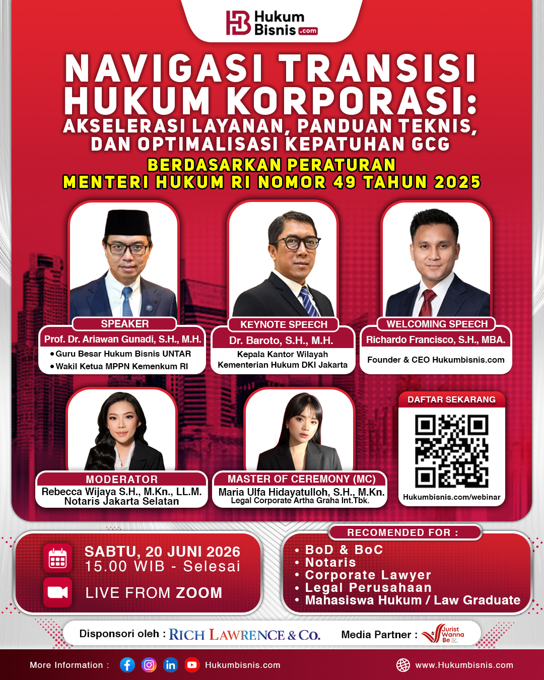 Webinar Navigasi Transisi Hukum Korporasi — 20 Juni 2026