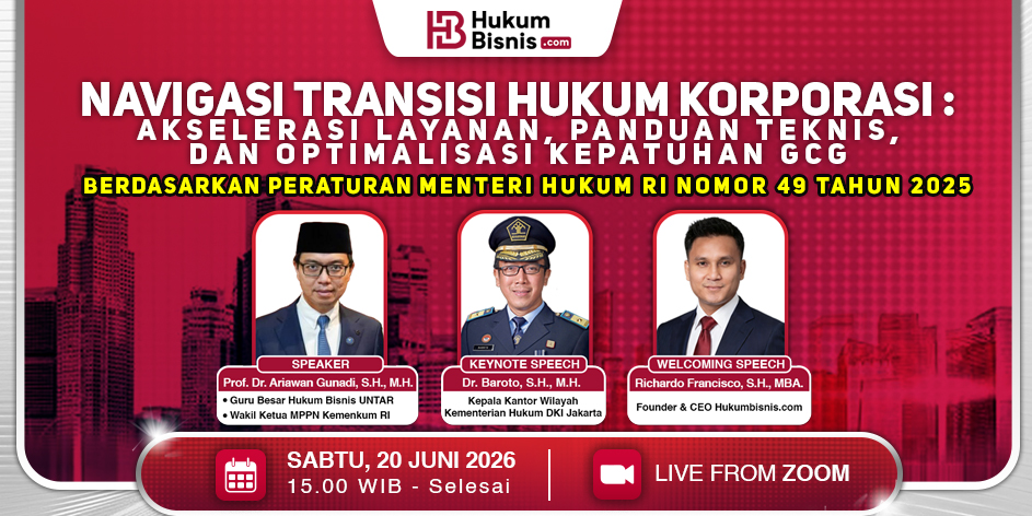 Navigasi Transisi Hukum Korporasi Webinar Poster